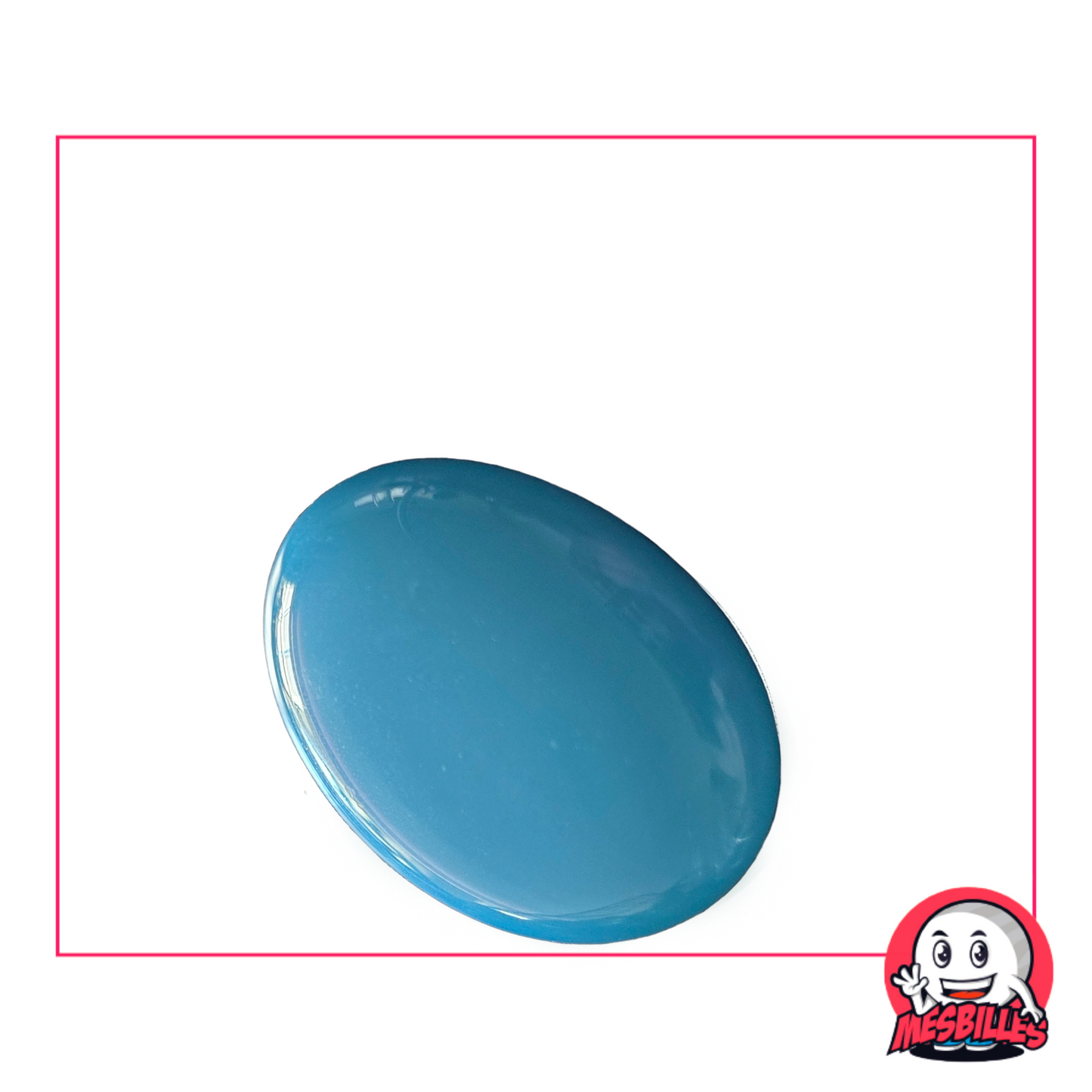 Flat Marble blue matte 30 mm named Pearl Azur - sold separately on My-Glassmarbles.com