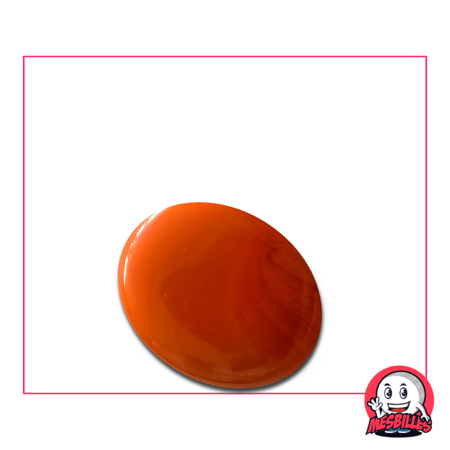 Flat Marble Orange matte 30 mm named Tangerine Pearl - sold separately on My-Glassmarbles.com