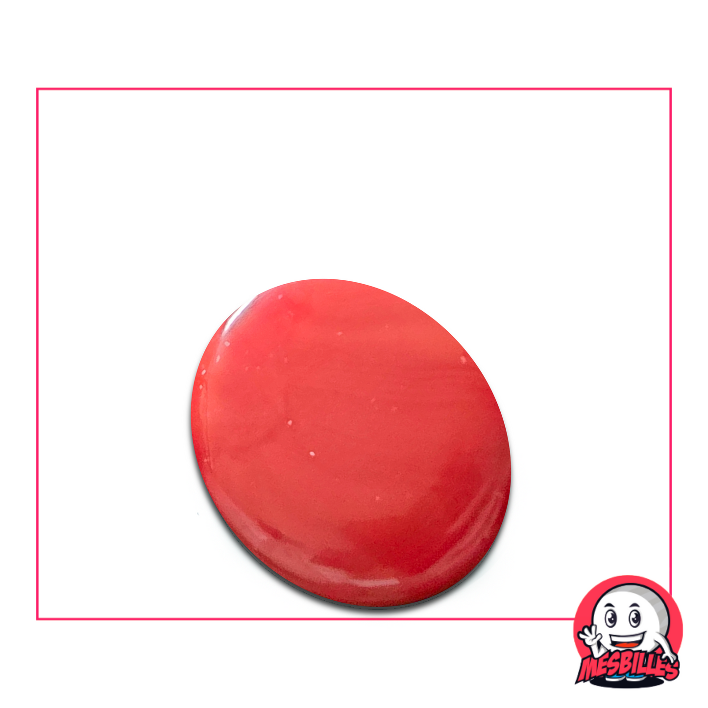 Flat Marble red matte 30 mm named Pearl Poppy - sold separately on My-Glassmarbles.com