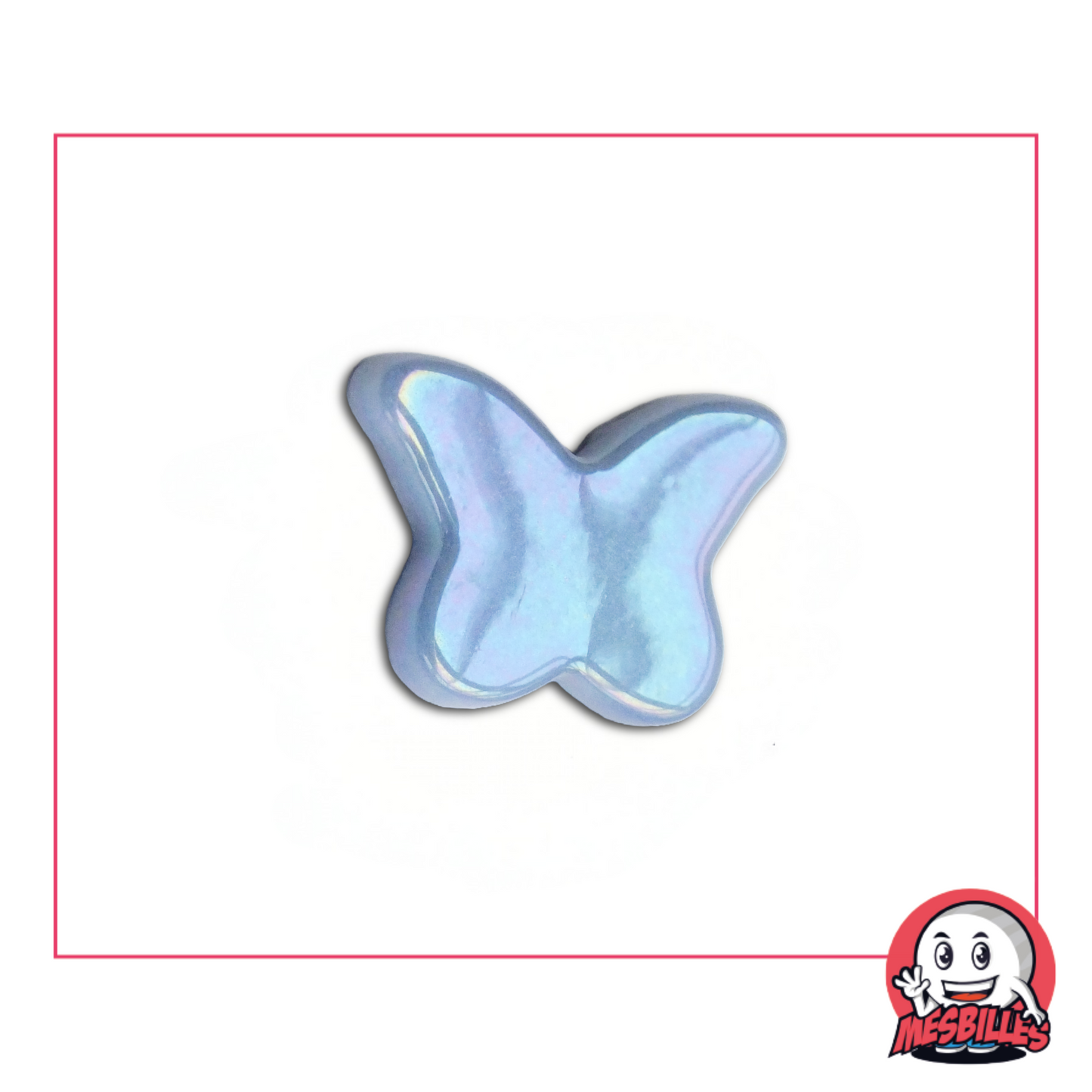 1 Extra Flat Glossy Blue Butterfly Marble