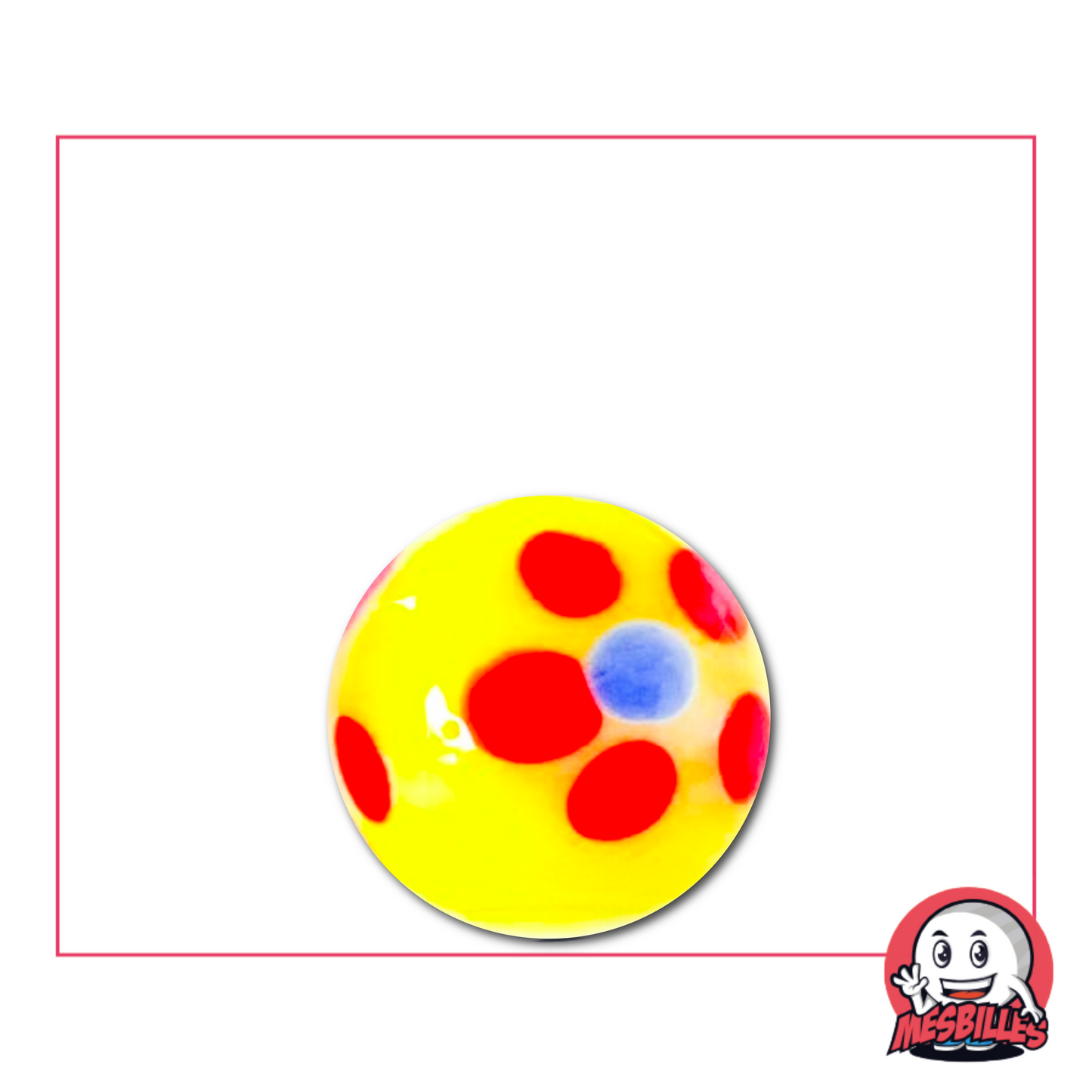 16 mm Yellow Daisy Marble is an art marble, handcrafted.