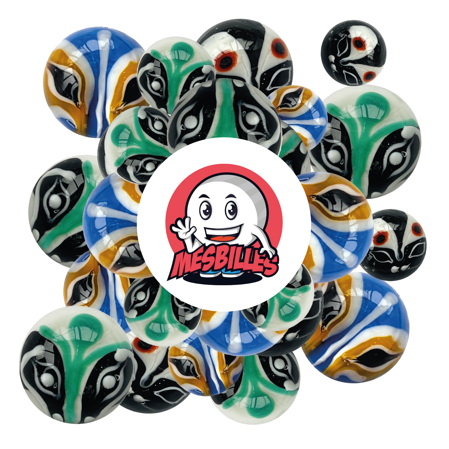 1 Blue Aloa Art marble 16 mm