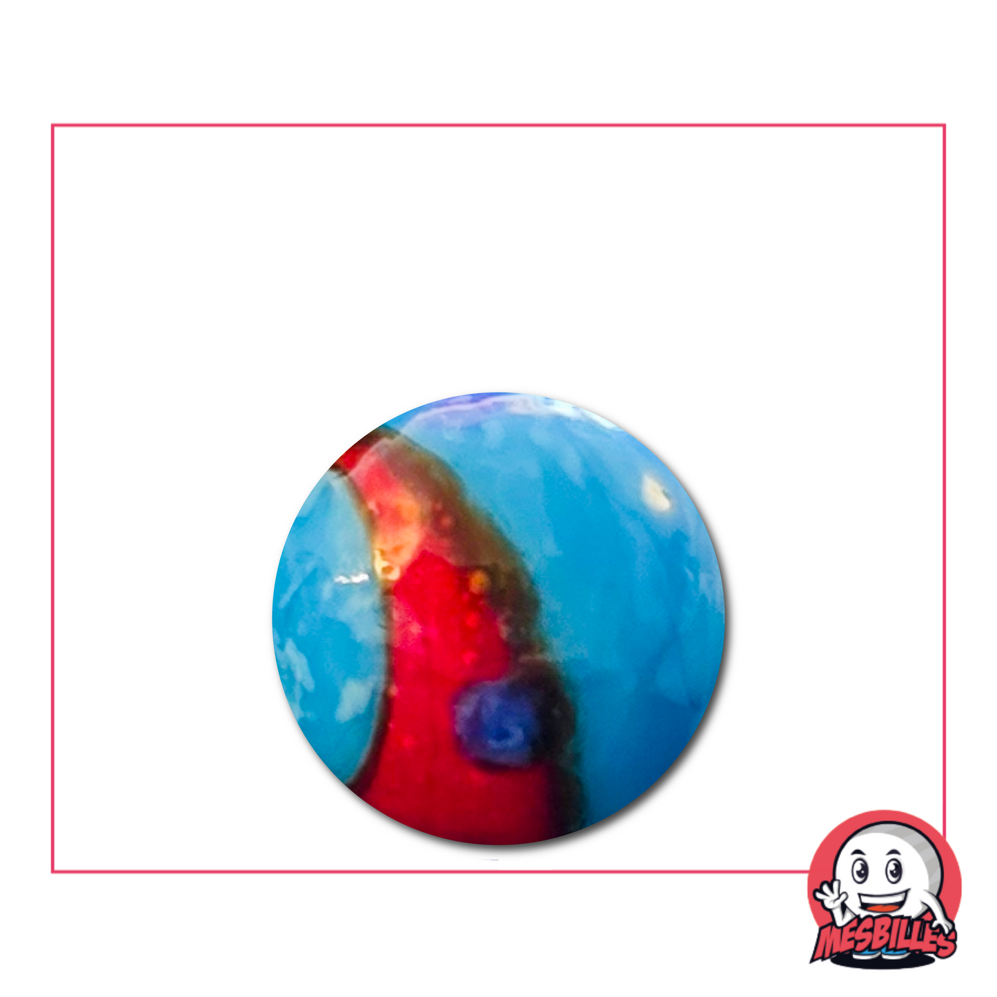 Blue and red 16mm Marbles - a visual explosion of intense colour