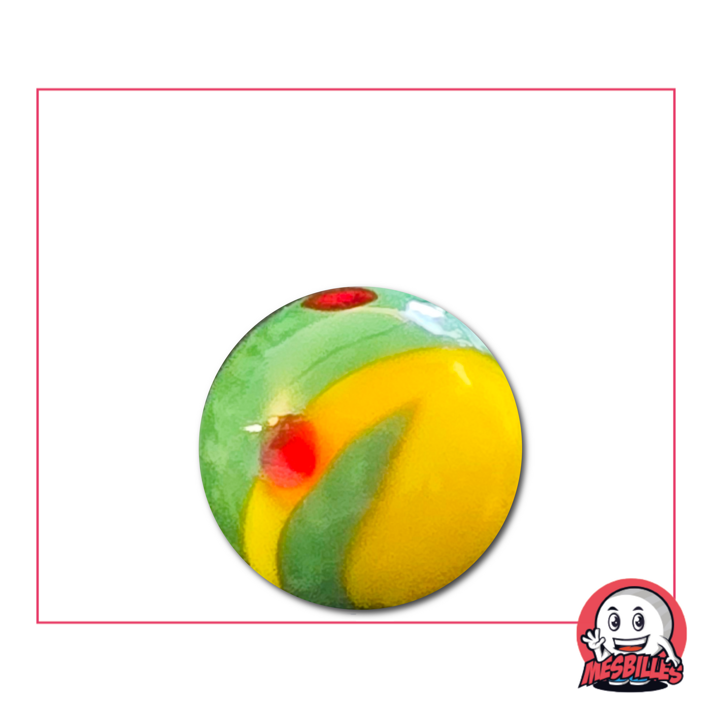 16 mm Yellow and Green Marble Big Bang - exploding pattern and luminous contrast