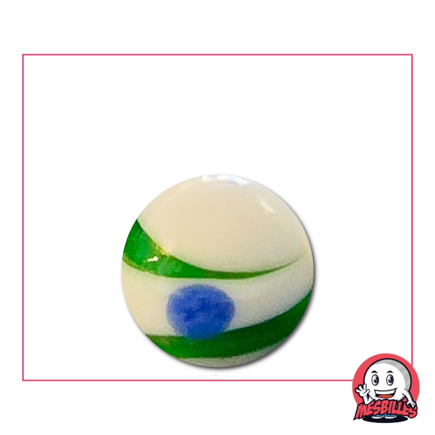 White and Green 16mm Marbles - a vivid contrast between light and nature