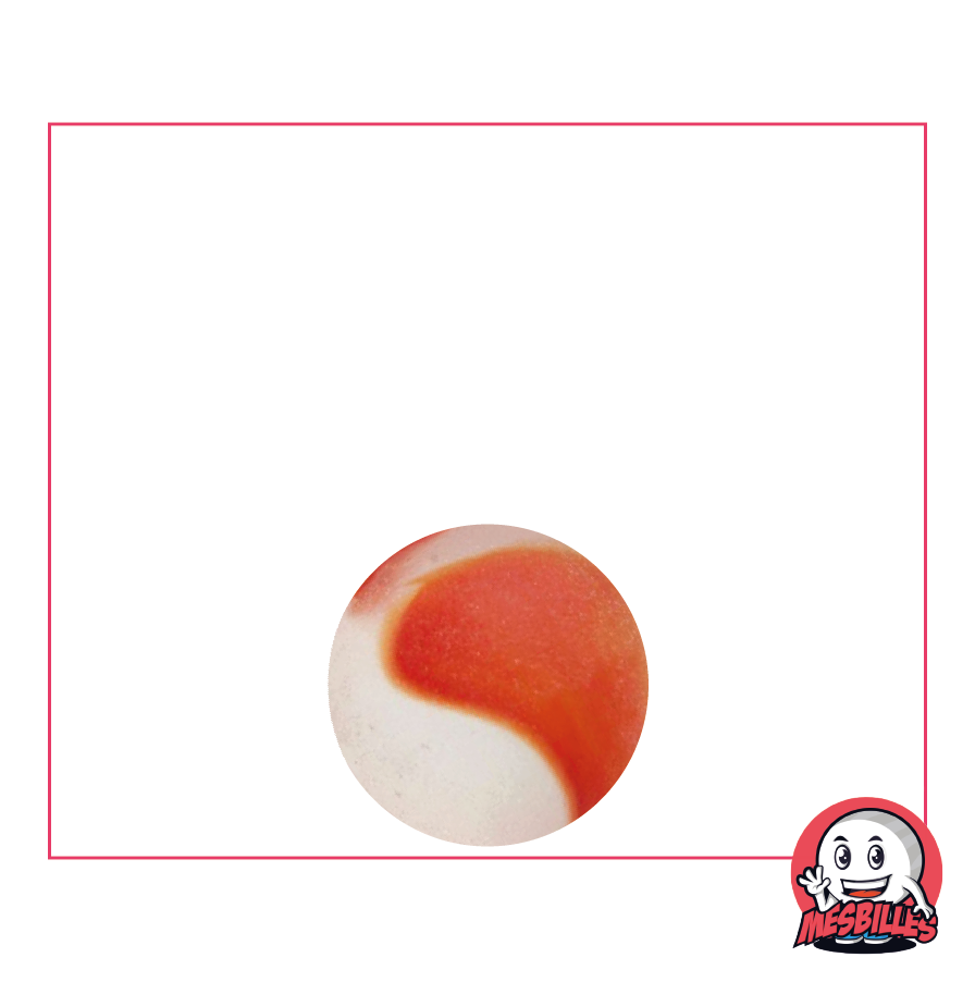 My-Glassmarbles - Frosted Glass Marble with Red Stripe 14 mm