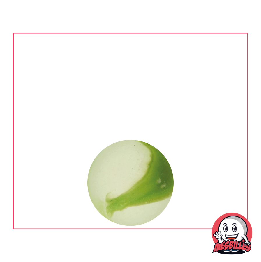 My-Glassmarbles - Frosted Glass Marble Stripe Green 14 mm