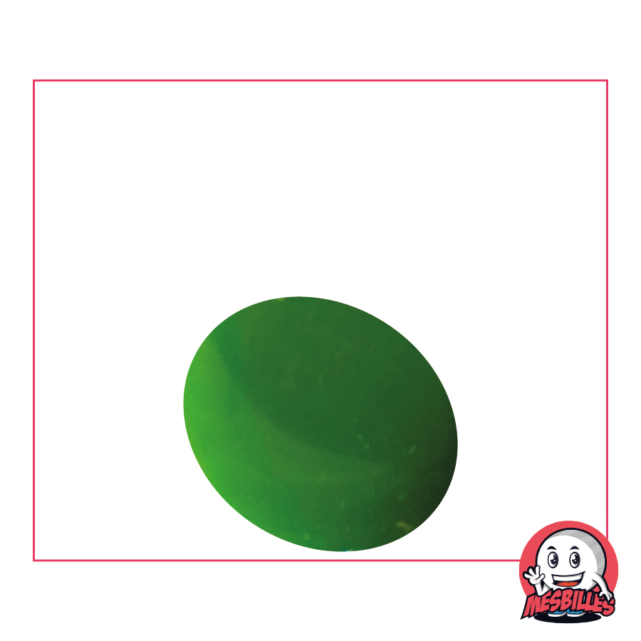 Large Flat Marble in glass, My-Glassmarbles collection in green and opaque, flat glass pebble