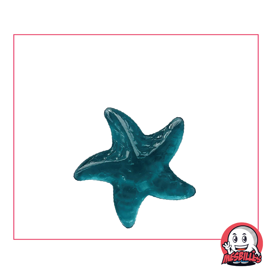 Etoile de Mer Extra-flat marble Blue-Intense, the mystery of the abysses of Shaped Marbles on My-Glassmarbles