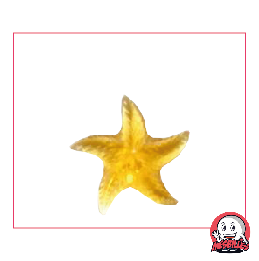 Yellow Translucent Glass Starfish Extra-Flat Marble - My-Glassmarbles