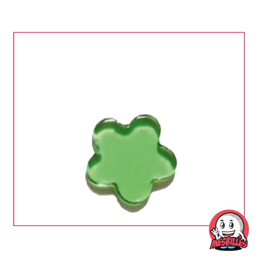 Extra-Flat Marble Flower in Green Translucent Glass - My-Glassmarbles