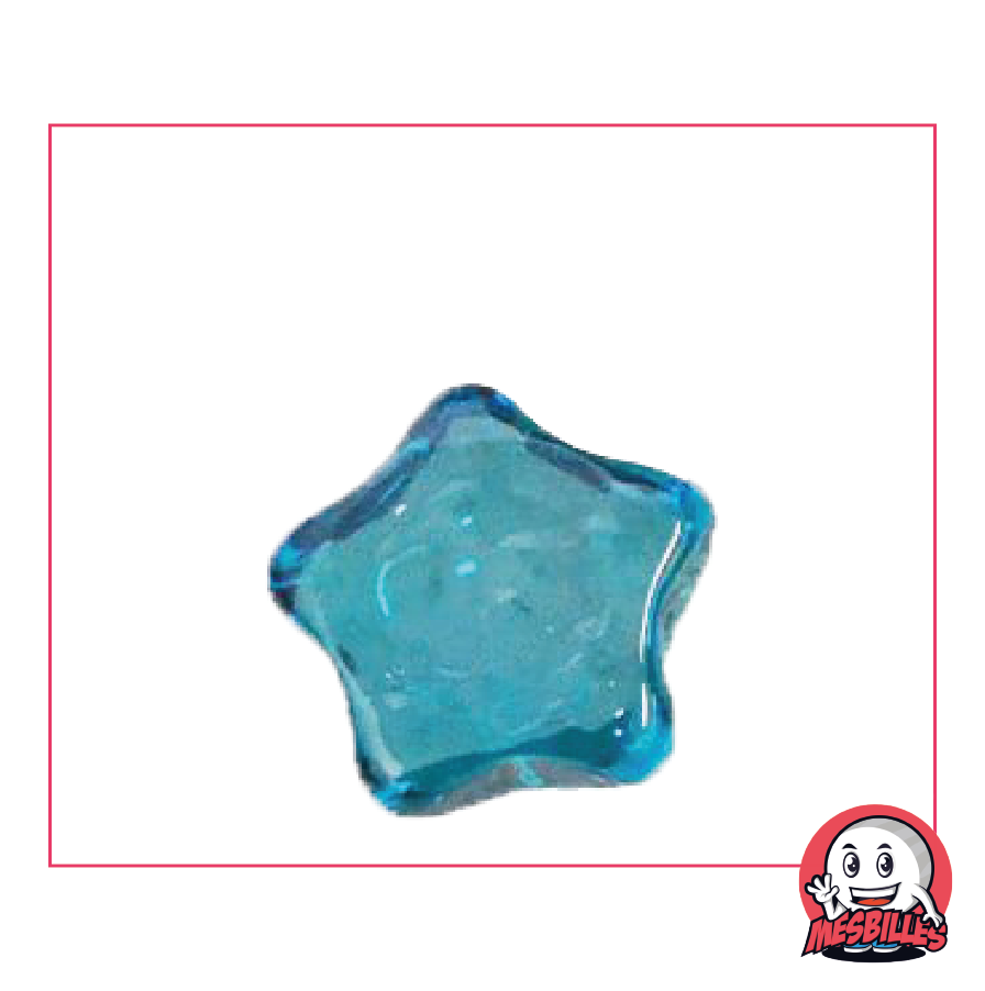 Hollywood marbles in translucent blue glass, flat shape, size 2 cm - My-Glassmarbles