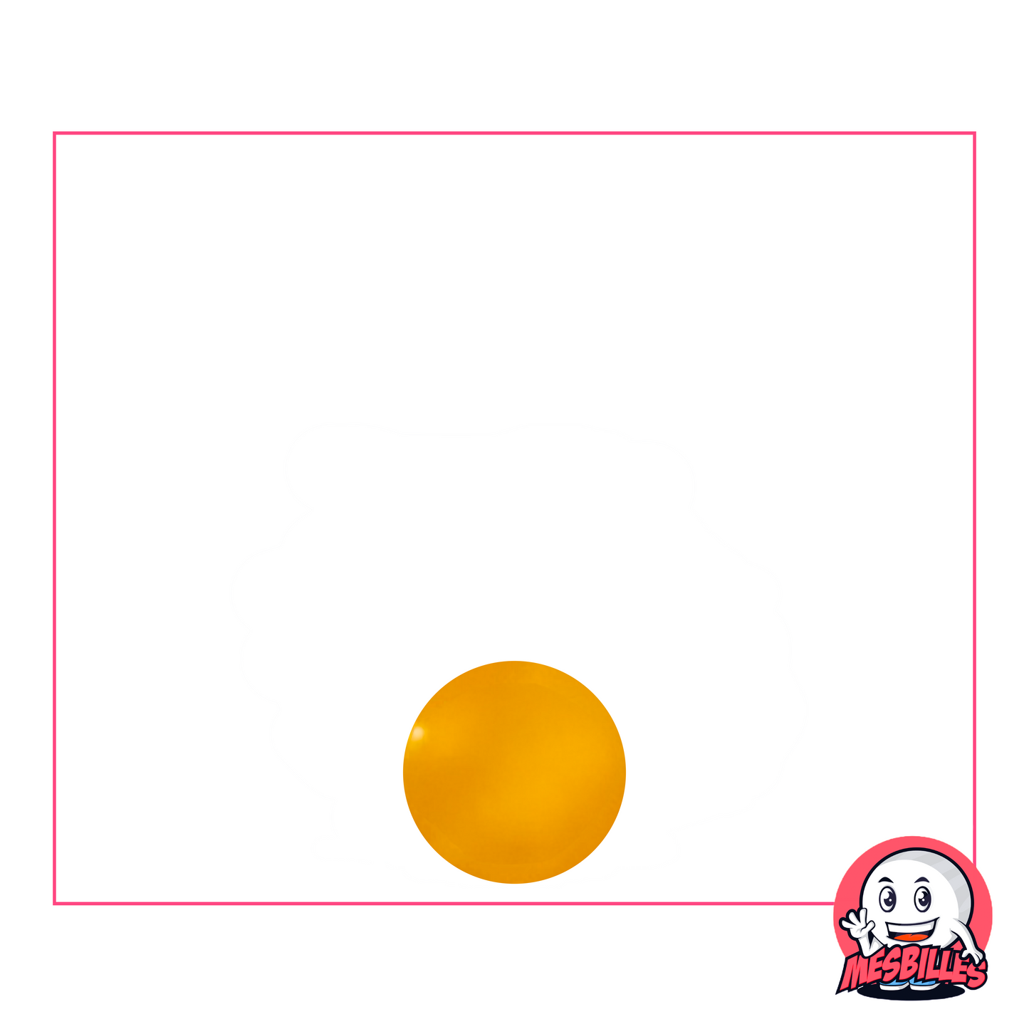 1 Marble matte orange Pearl 14 mm on white background with My-Glassmarbles Logo