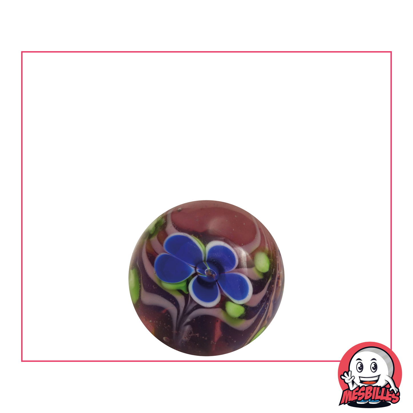 1 Marble Floral Art Violet 16 mm