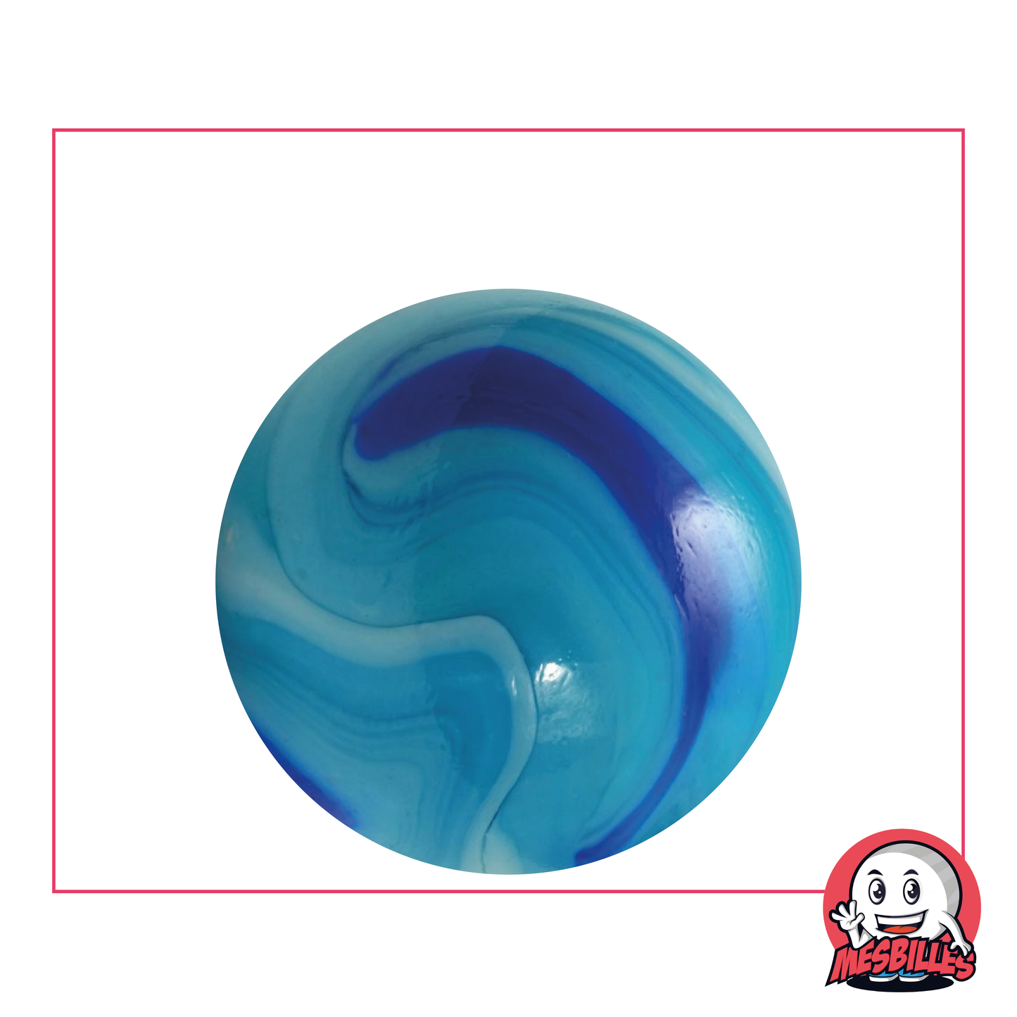 Marble Blue Lagoon - 35 mm glass Marbles - My-Glassmarbles