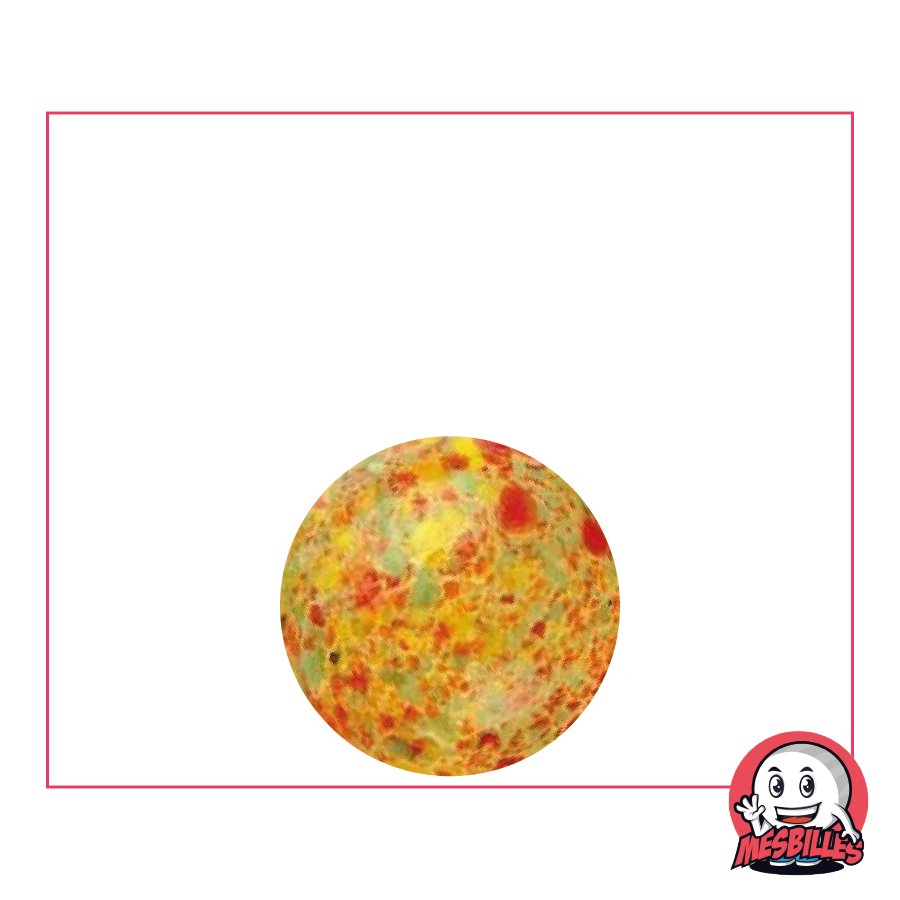 16 mm Marble Flyer Planet, the Hubble Space Observatory in marble form, with Multicolored spots