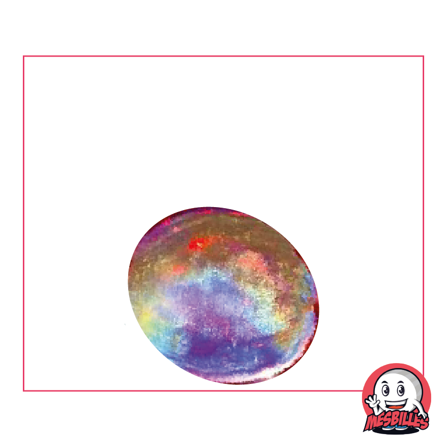 1 Flat Marble Iridescent Orange 30 mm