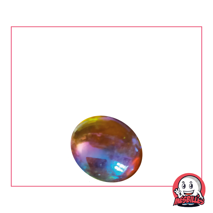 1 Flat Marble Iridescent Amber 18 mm