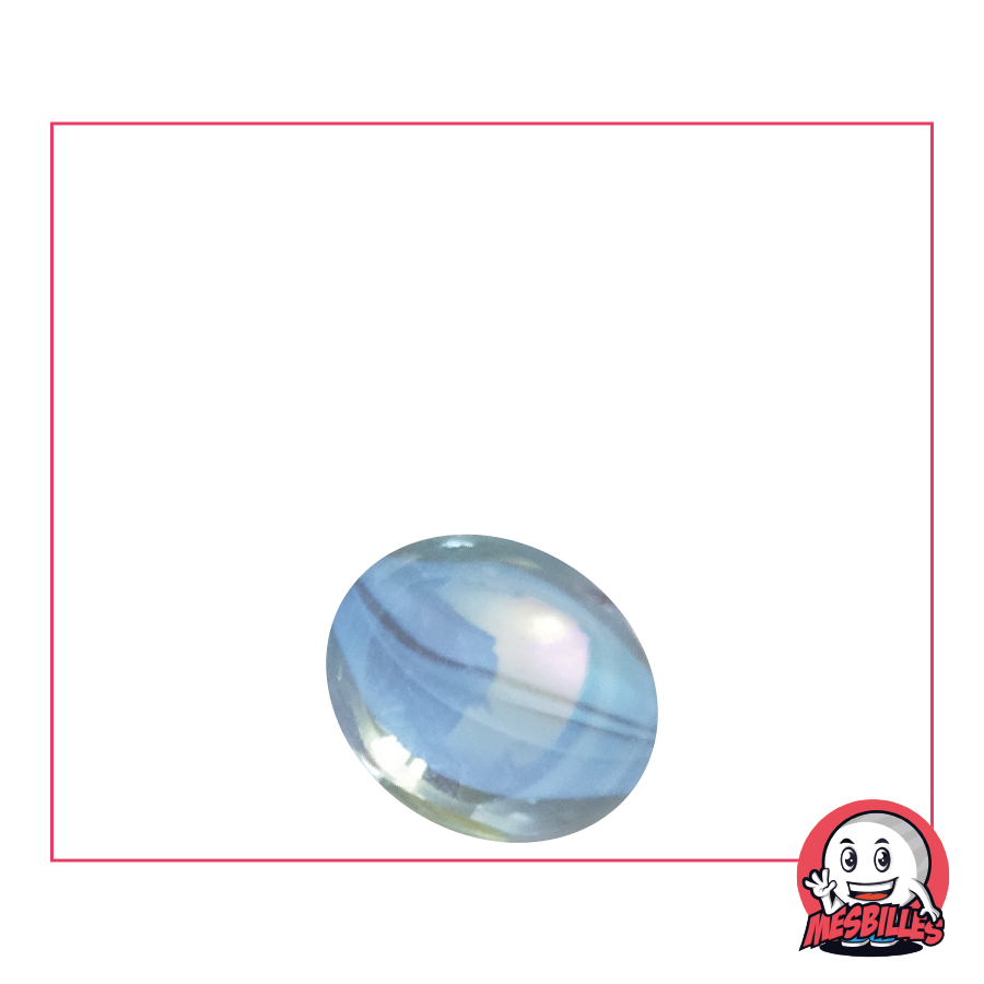 1 Flat Marble Swirled White 18 mm