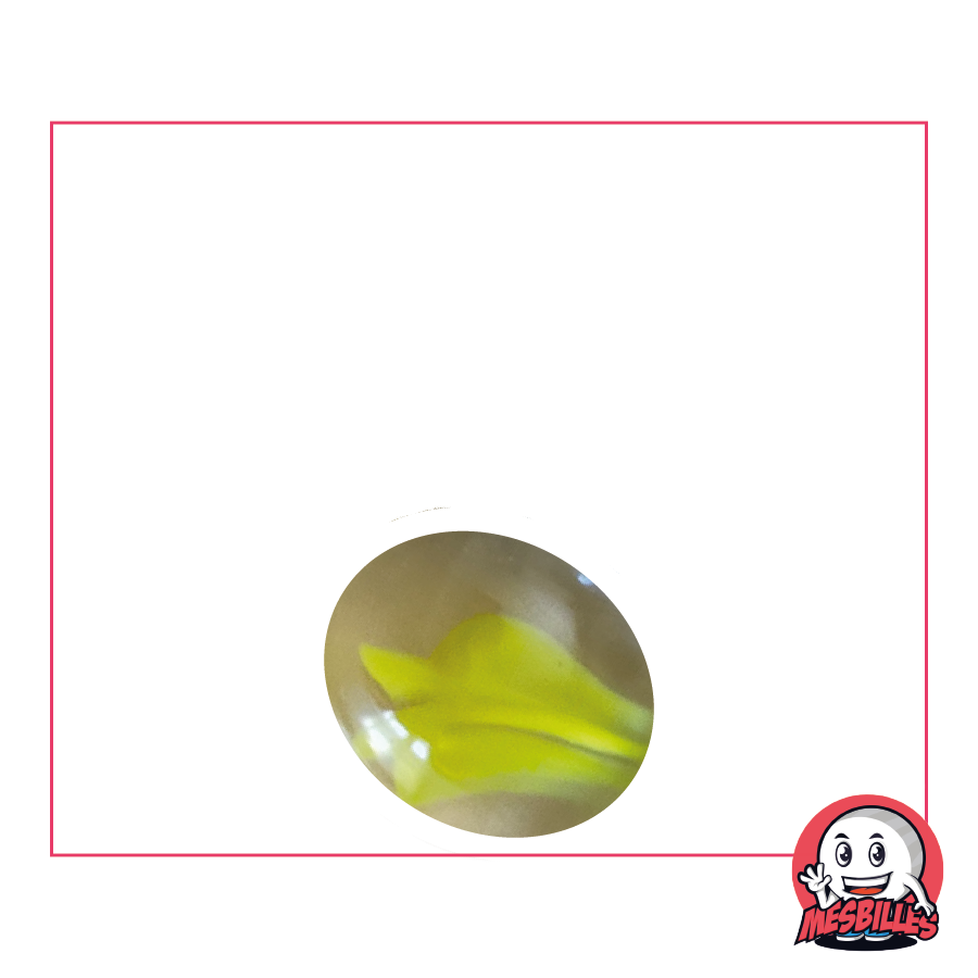 1 Flat Marble Swirled Yellow 18 mm