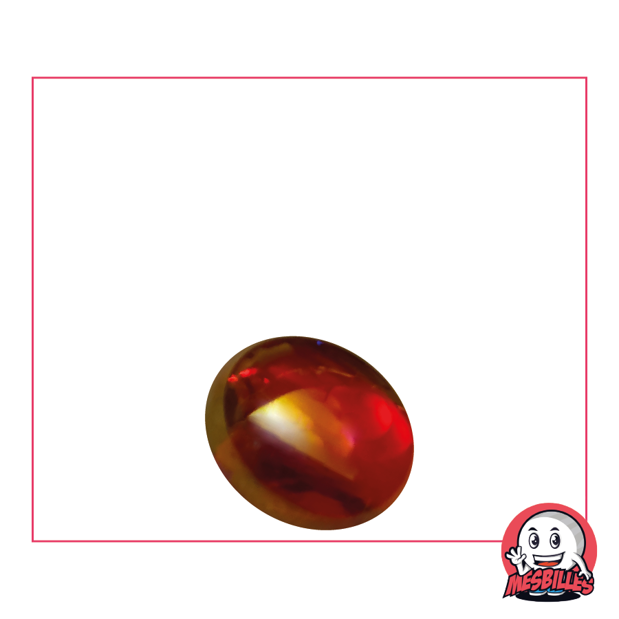 1 Flat marble 18 mm Iridescent Red