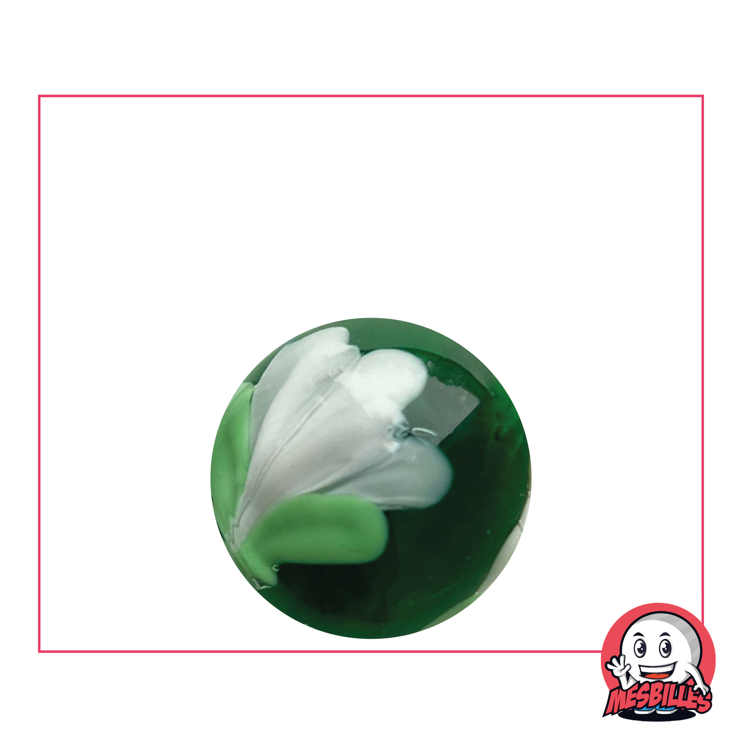 1 Green Tulip Art Marble 22 mm