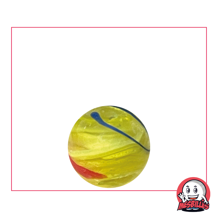 1 Yellow Zebra Marble 16 mm