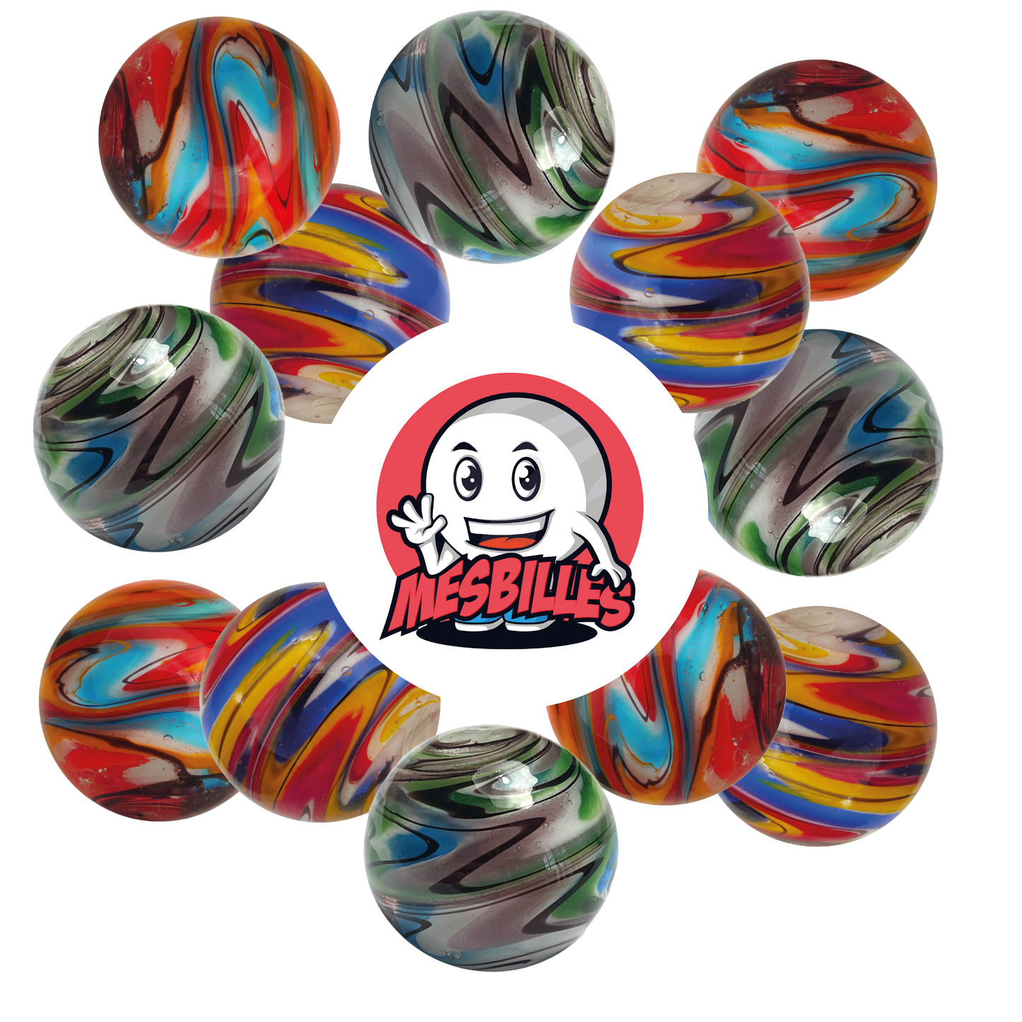 1 Green Speedy Flash Art Marble 25 mm