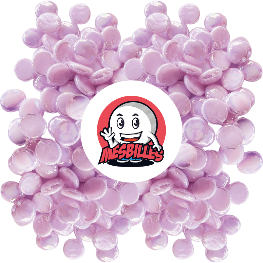 1 Flat Marble Glossy Light Pink 18 mm