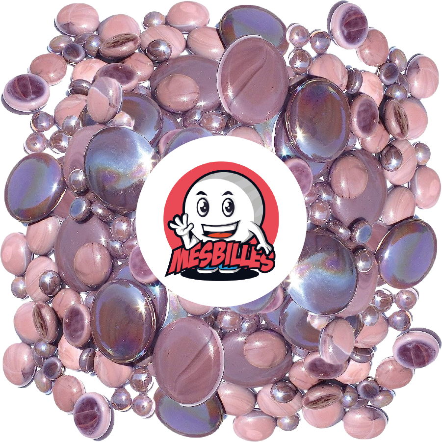 1 Flat Marble Glossy Purple 30 mm