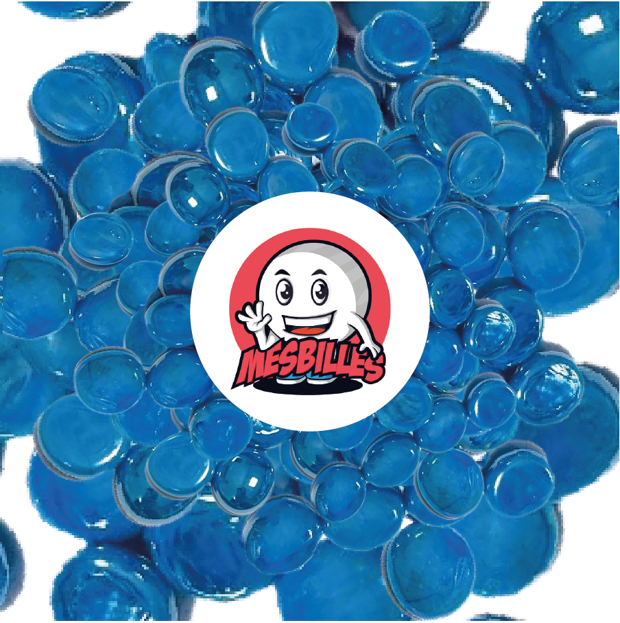 1 Flat Marble 12 mm Glossy Light Blue