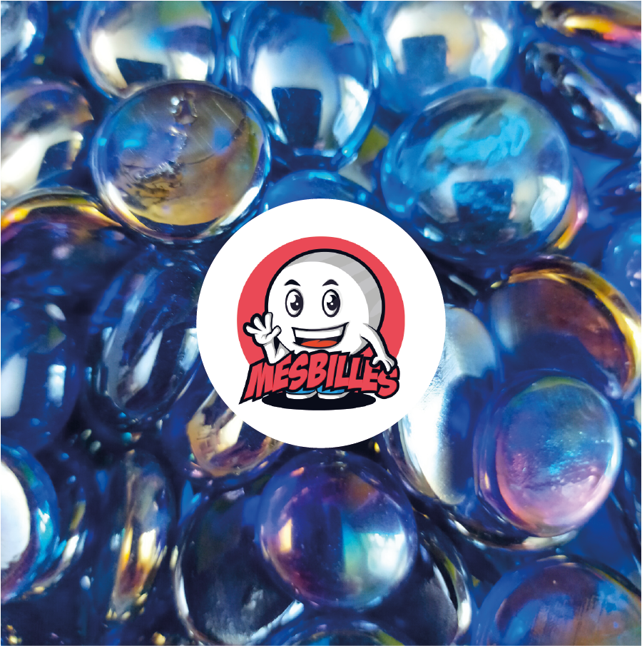 1 Flat Marble 12 mm Iridescent Light Blue