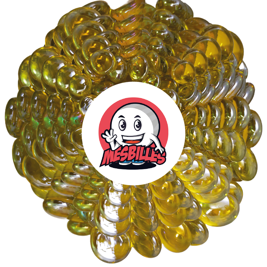 1 Flat Marble 12 mm Iridescent Yellow