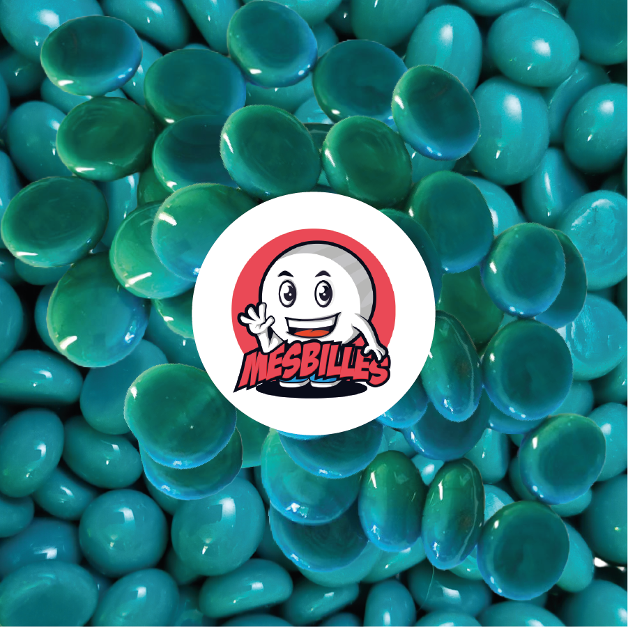 1 Flat Marble 12 mm Duck Blue Pearl