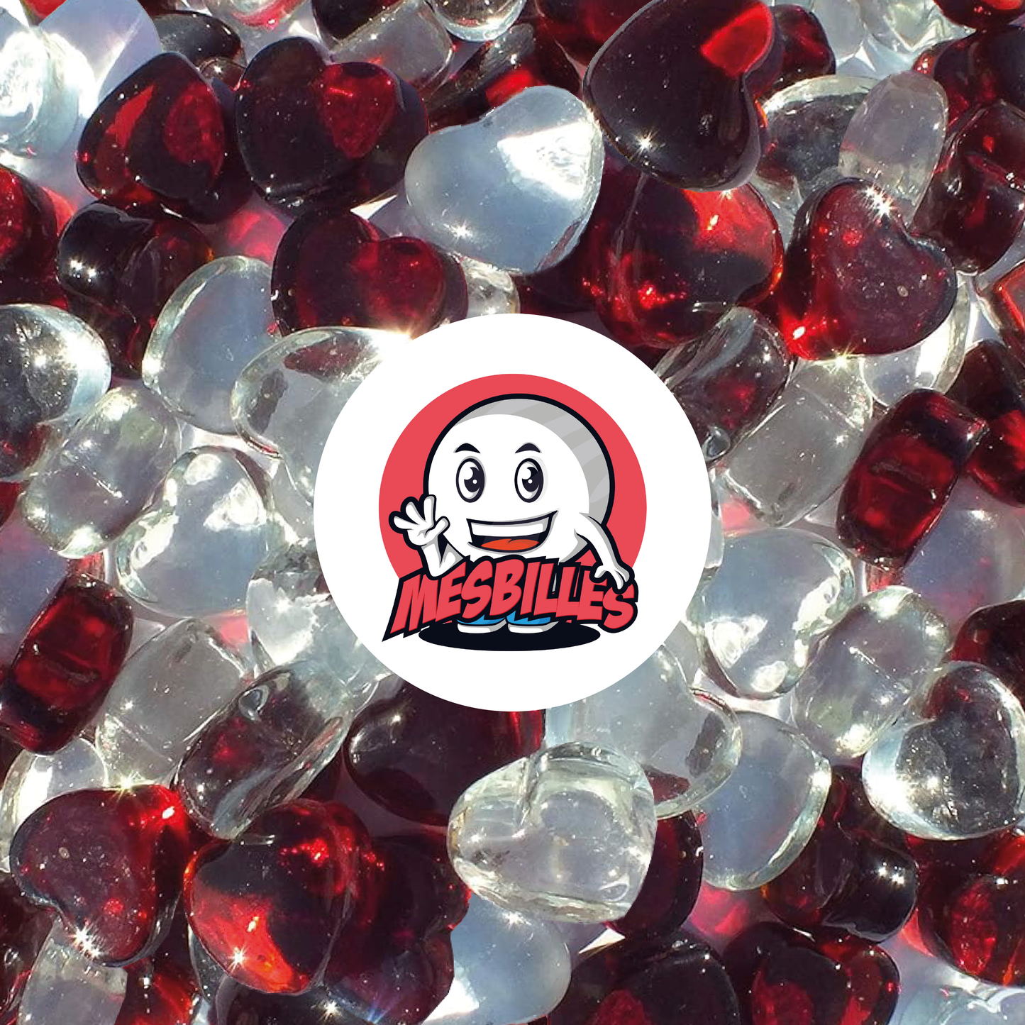 1 Red Heart Marble