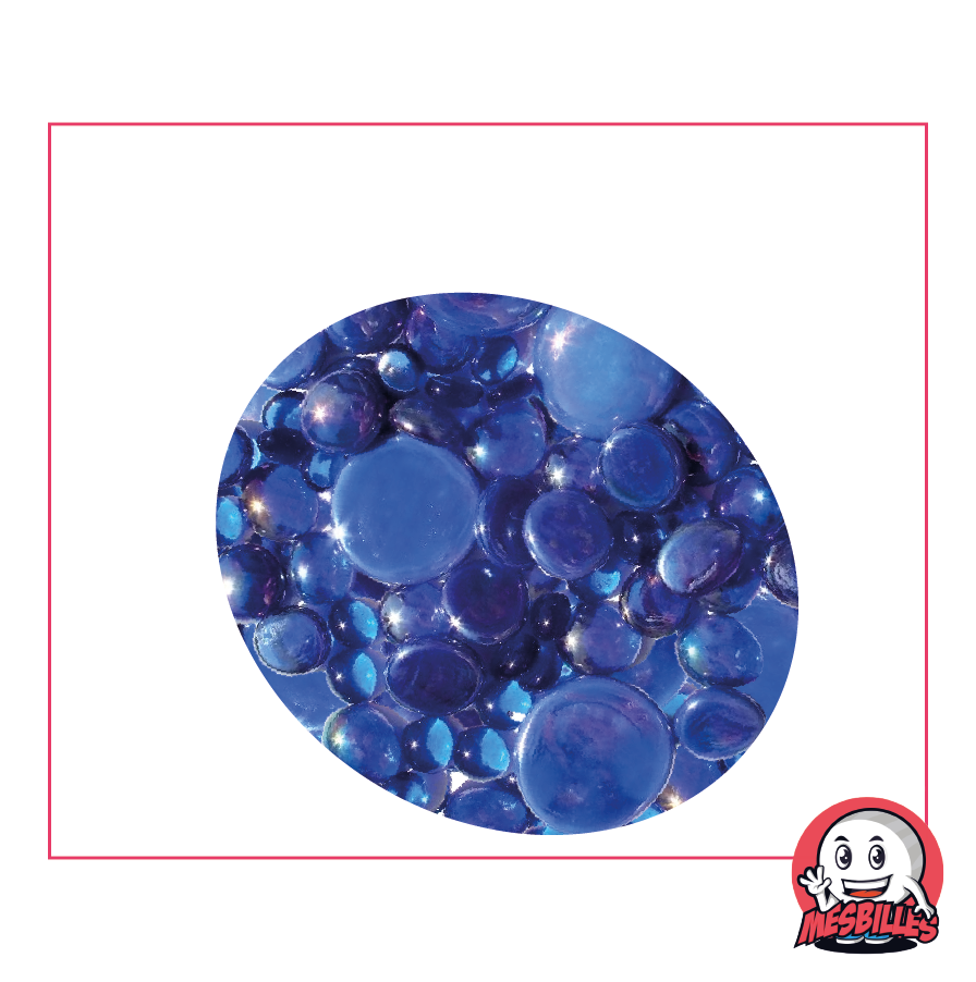 Flat Marbles, midnight blue blend, 30mm, 18mm, 12mm, glossy and opaque