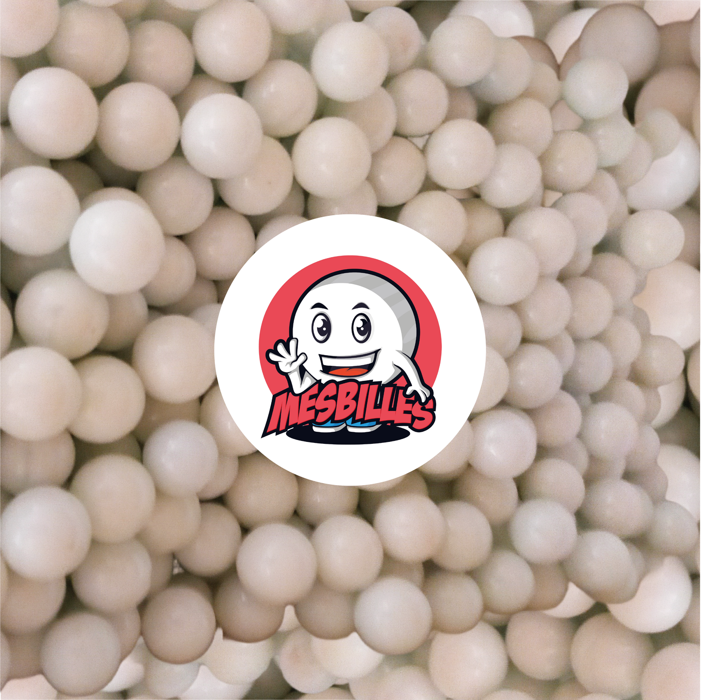 50 mm White Pearl Beads - Dazzling Pearl - Large Marbles My-Glassmarbles