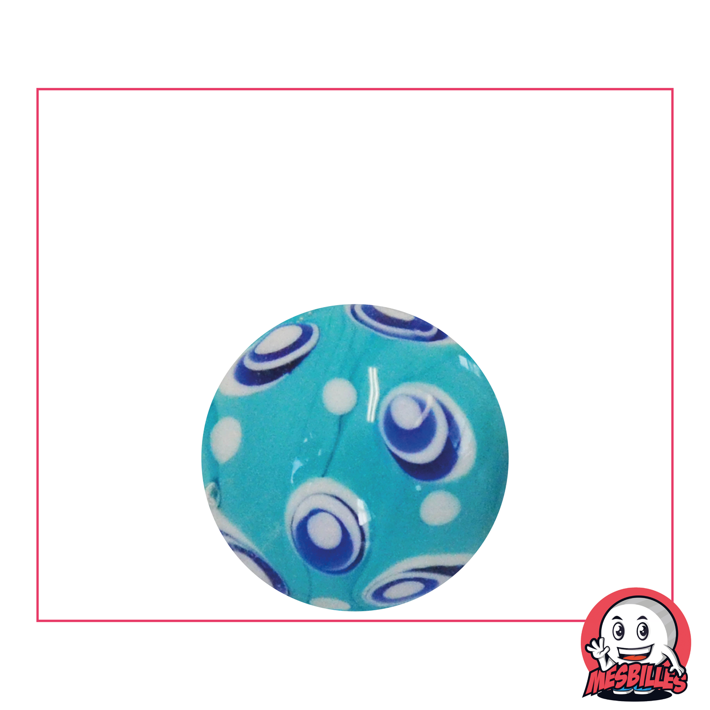 1 Blue Bubble Art Marble 22 mm