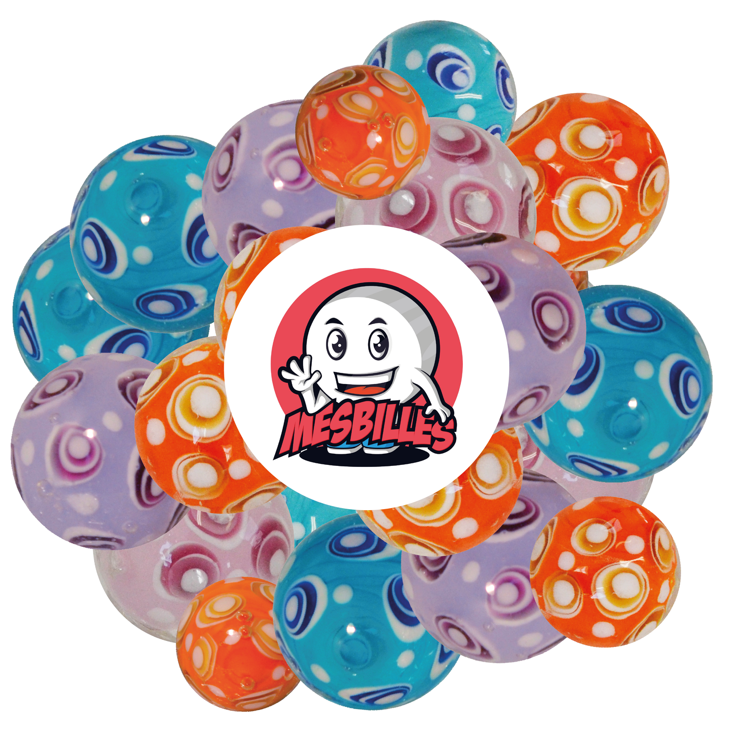 1 Pink Bubble Art Marble 22 mm