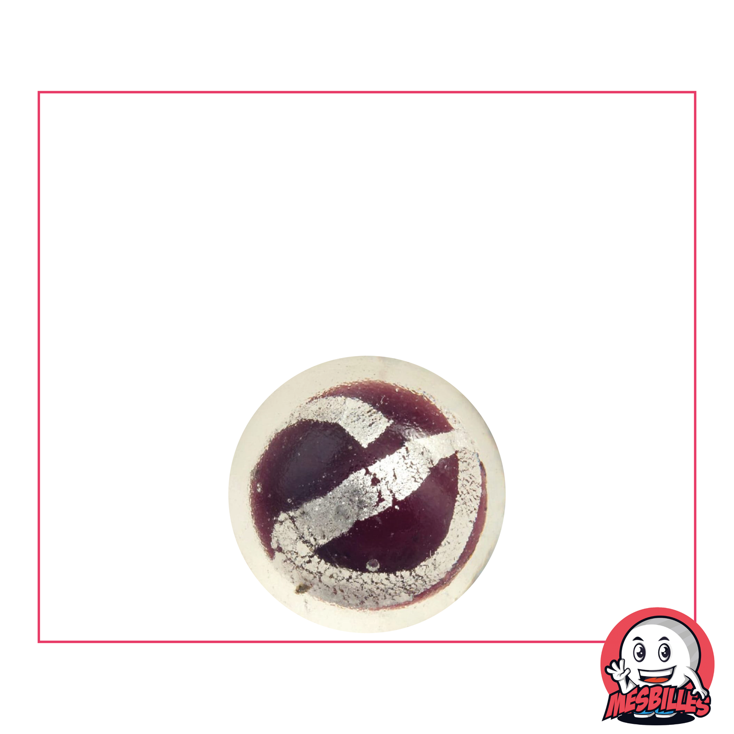 1 Purple Silver Cage Art Marble 16 mm