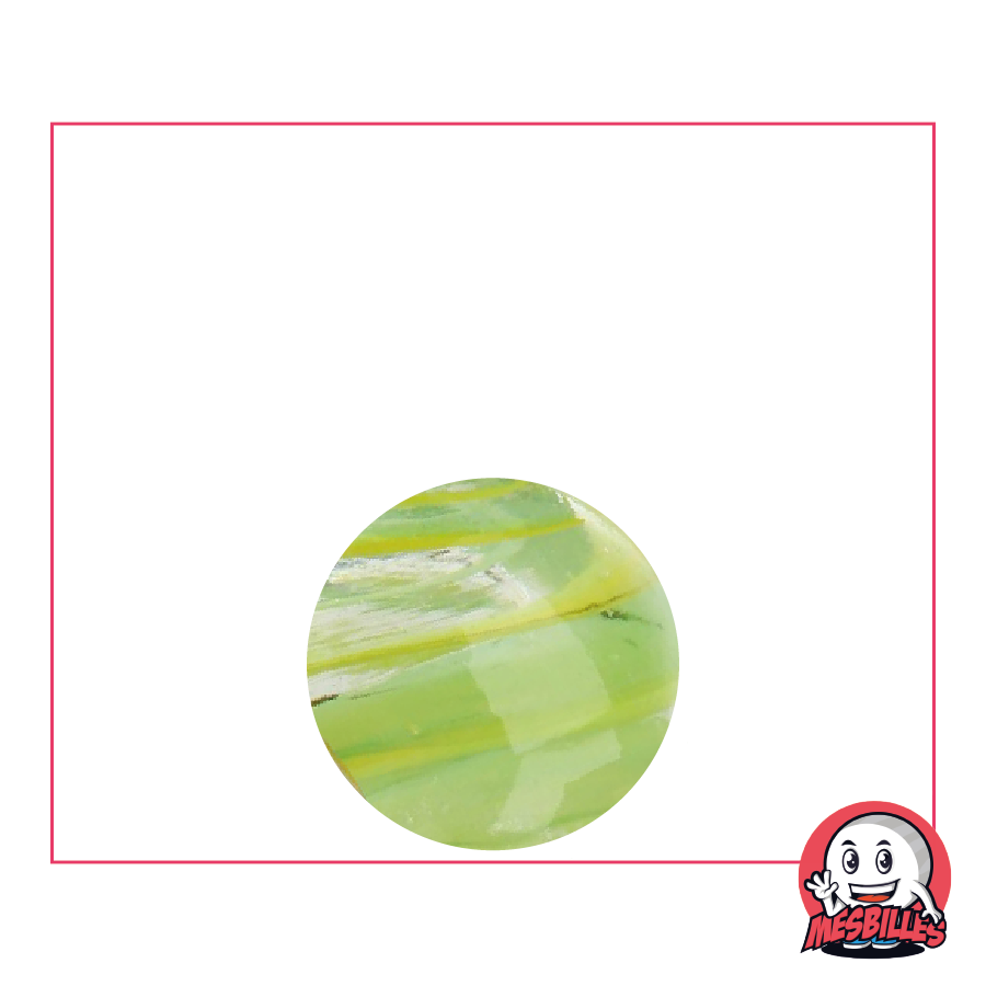 16 mm Yellow and Sky Cyclone by Kim'Play in translucent glass - The firmament of handcrafted Marbles, by My-Glassmarbles