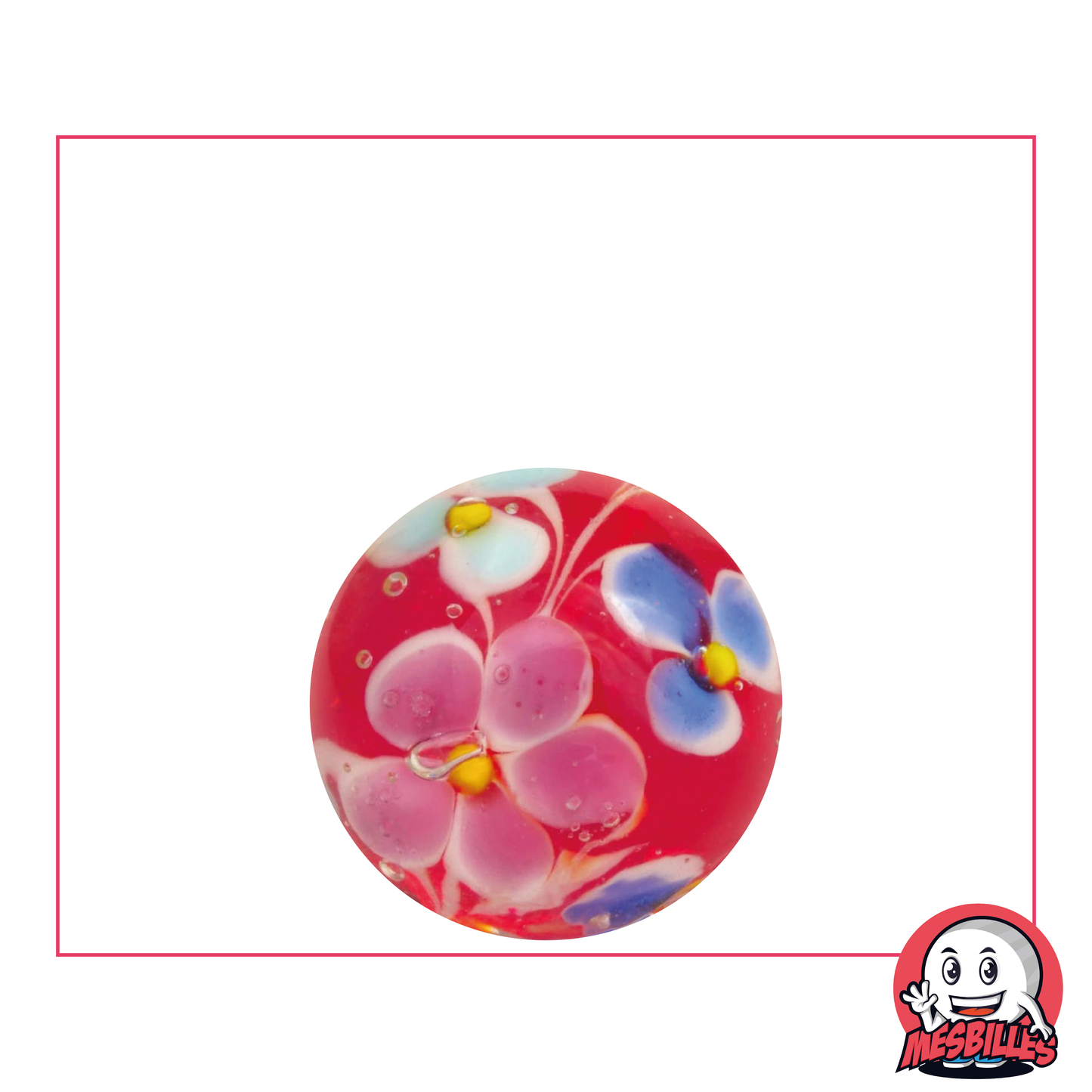 1 Marble Art Daisy Red 22 mm