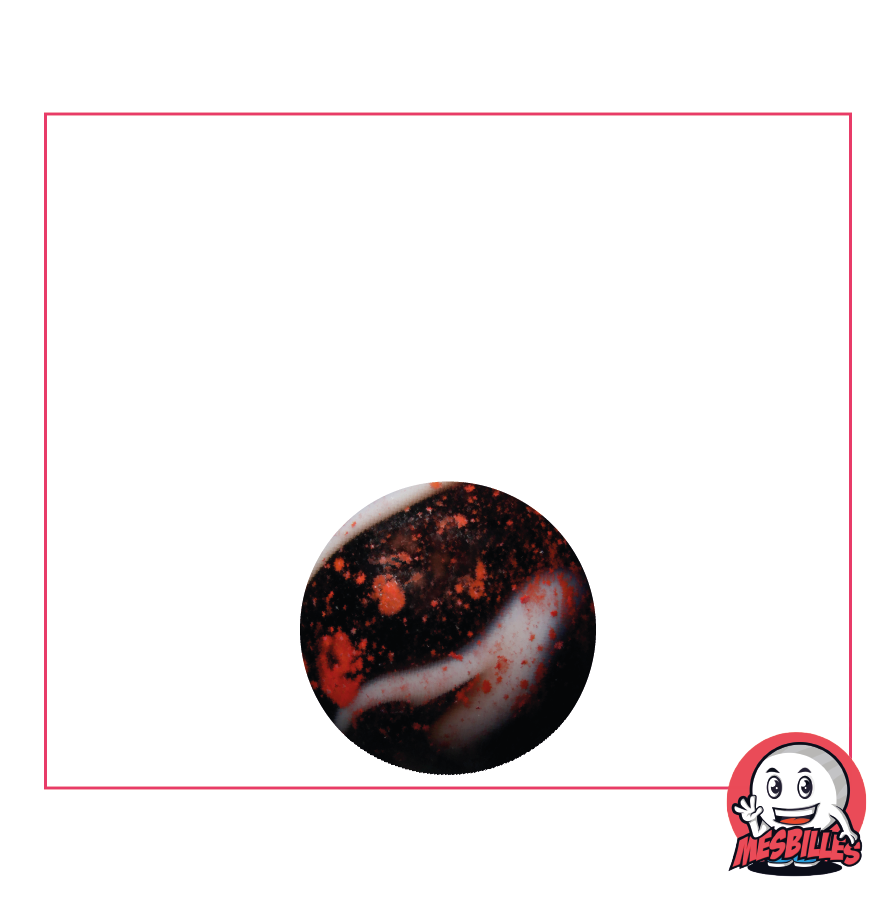 Marble Dracula 14 mm in white opaque glass with black stripes - My-Glassmarbles