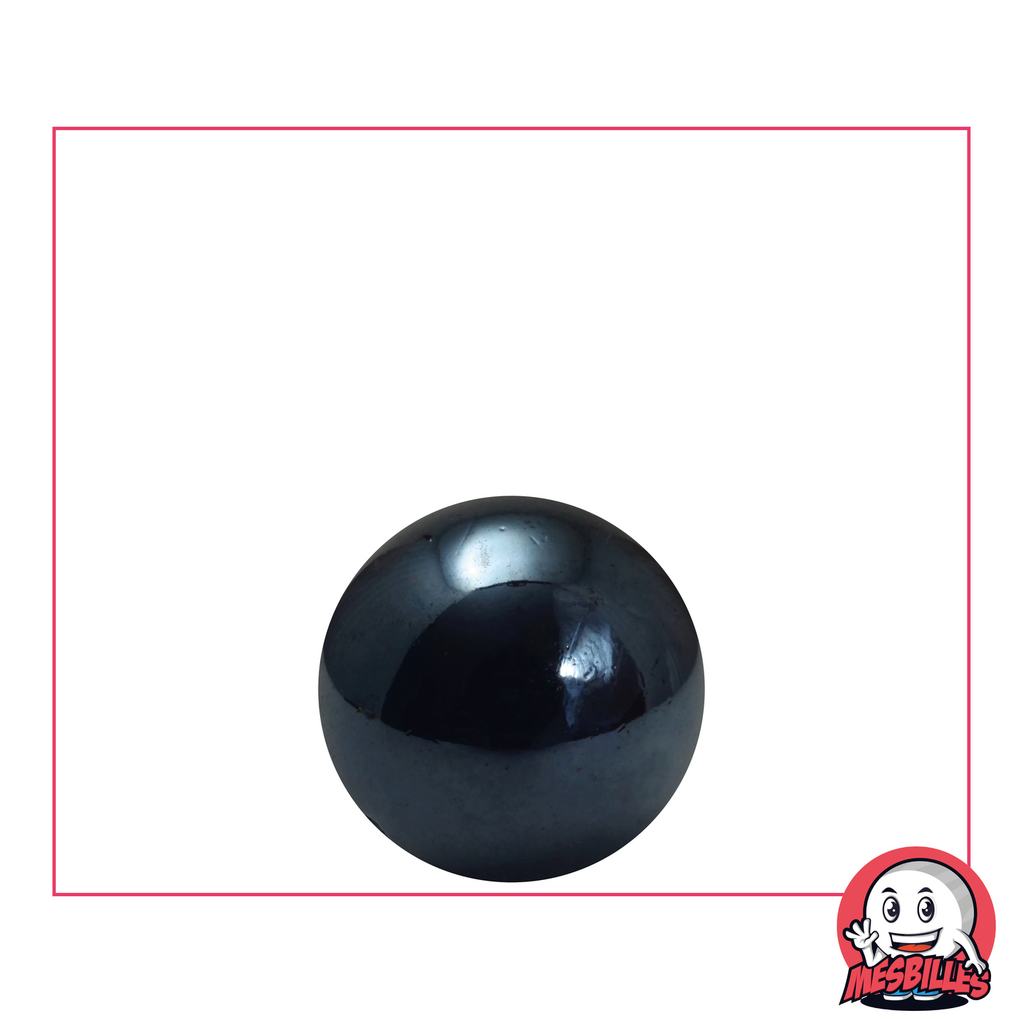 My-Glassmarbles - Marble Glossy Black Shiny Opaque 16 mm