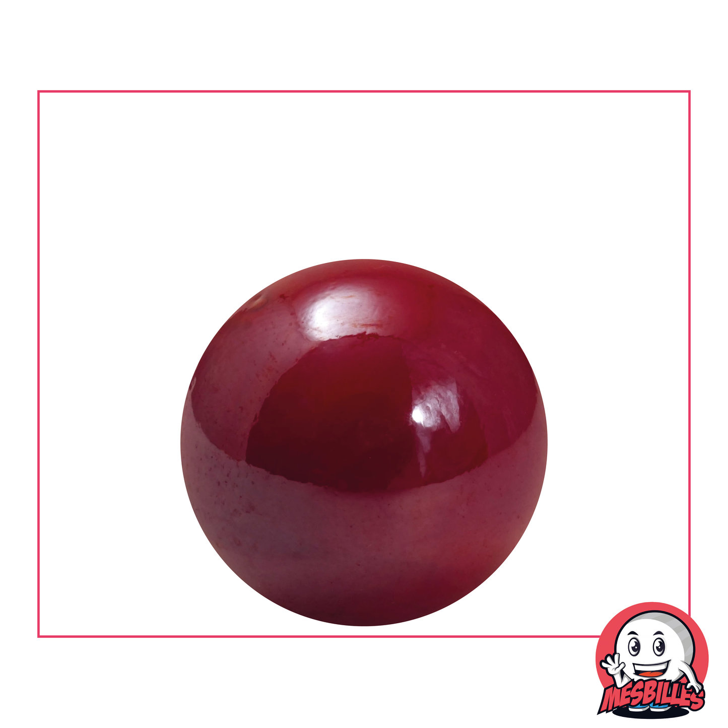 14 mm Marble Glossy - Opaque Glass and Red Shiny - My-Glassmarbles