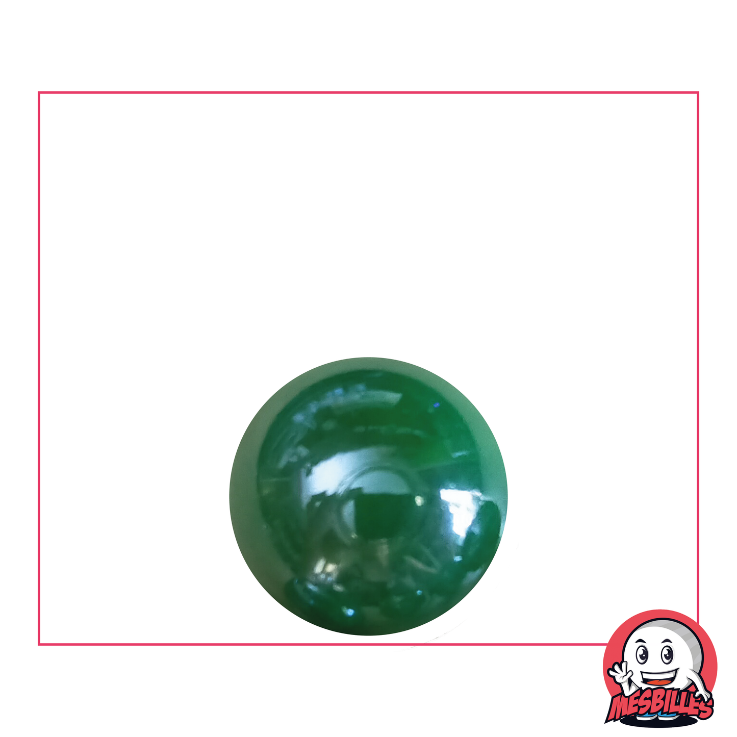 Marble Glossy Green Pearl 16 mm - Round glass marble with a pearly sheen. - My-Glassmarbles