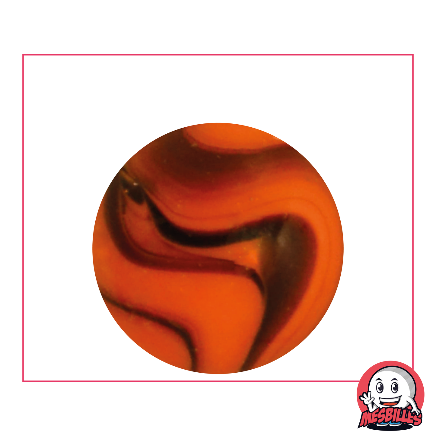 Marble Jupiter 35 mm Orange streaked with Brown - My-Glassmarbles