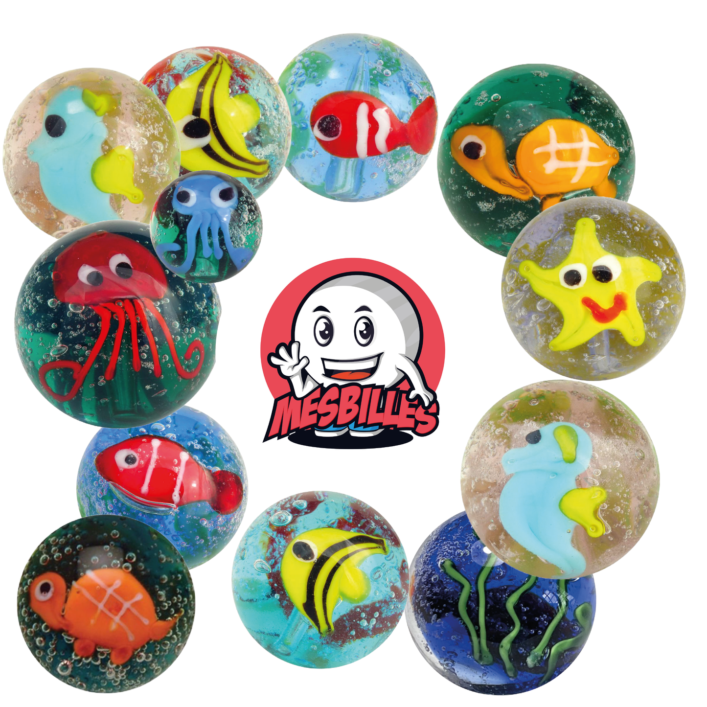 Dazzle your Collection with the 16mm Red Octopus Marble - Handcrafted Sparkle Within Reach