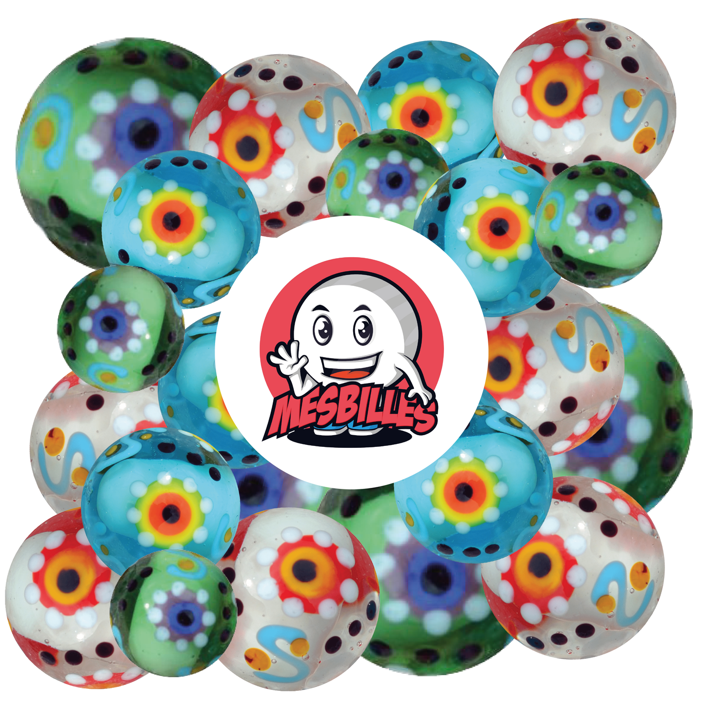 1 White Gear Art Marble 22 mm