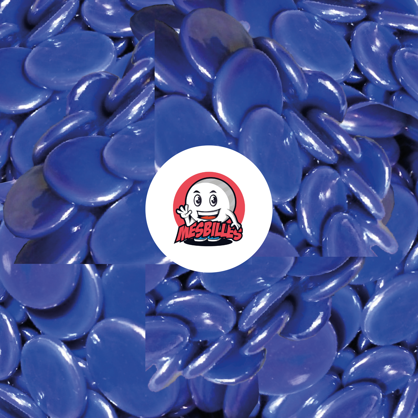 1 Flat Marble Glossy Midnight Blue 30 mm
